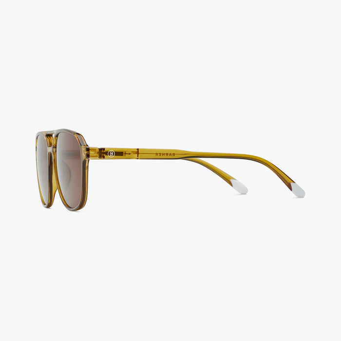 Sunglasses with an olive frame on a white background