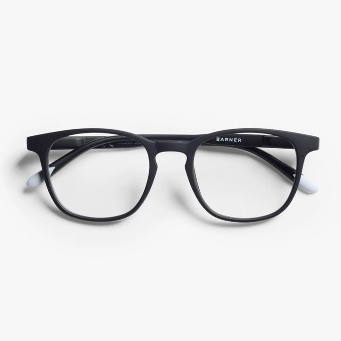 Black eyeglasses on a white background