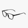 Black eyeglasses on a white background