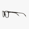 Black eyeglasses on a white background