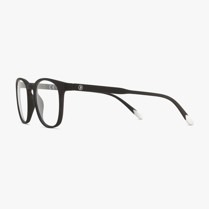 Black eyeglasses on a white background