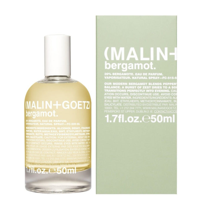 Malin+Goetz bergamot perfume bottle and packaging on a white background