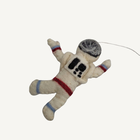 Mobile astronaut figure on a white background