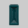 Teal rectangular vase with 'London Brick' branding on a gray background