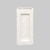 Rectangular white vase with 'Outwood Brick Works Manchester' text on a light gray background.